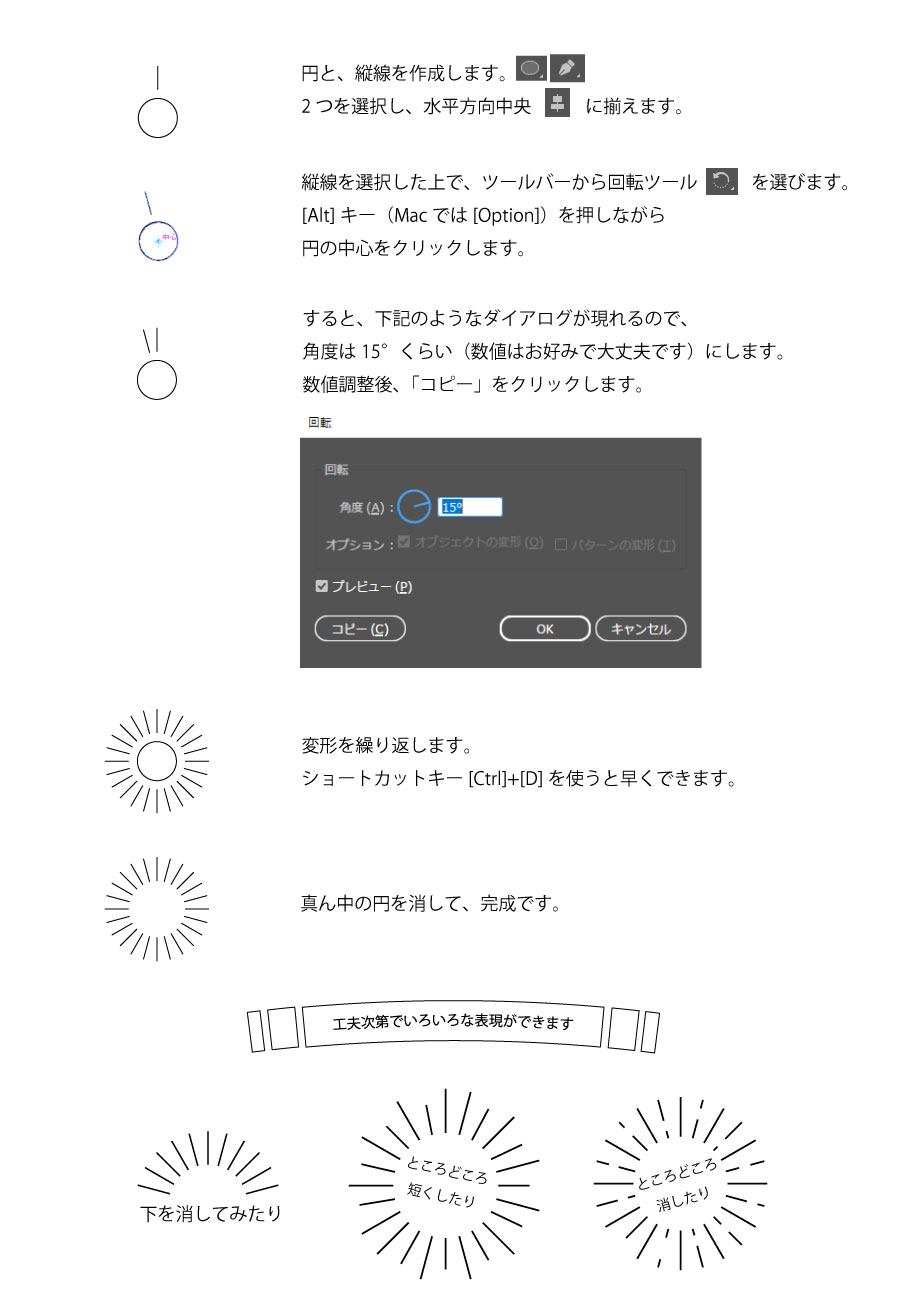 太陽線の作り方